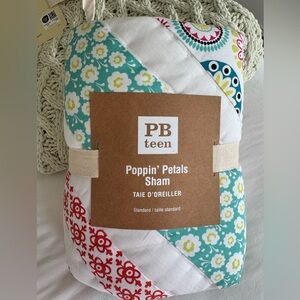 Pottery Barn Teen Pink Poppin’ Petals Quilted Sham ~ Standard